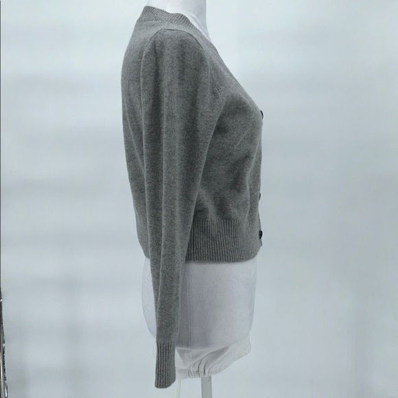 J.Crew Cashmere Cardigan Womens Small Gray Cropped Button Front - Picture 5 of 11
